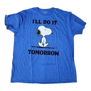 Snoopy Peanuts T Shirt 2XL Size / Blue Color / Short Sleeve / Graphic Snoopy Tee